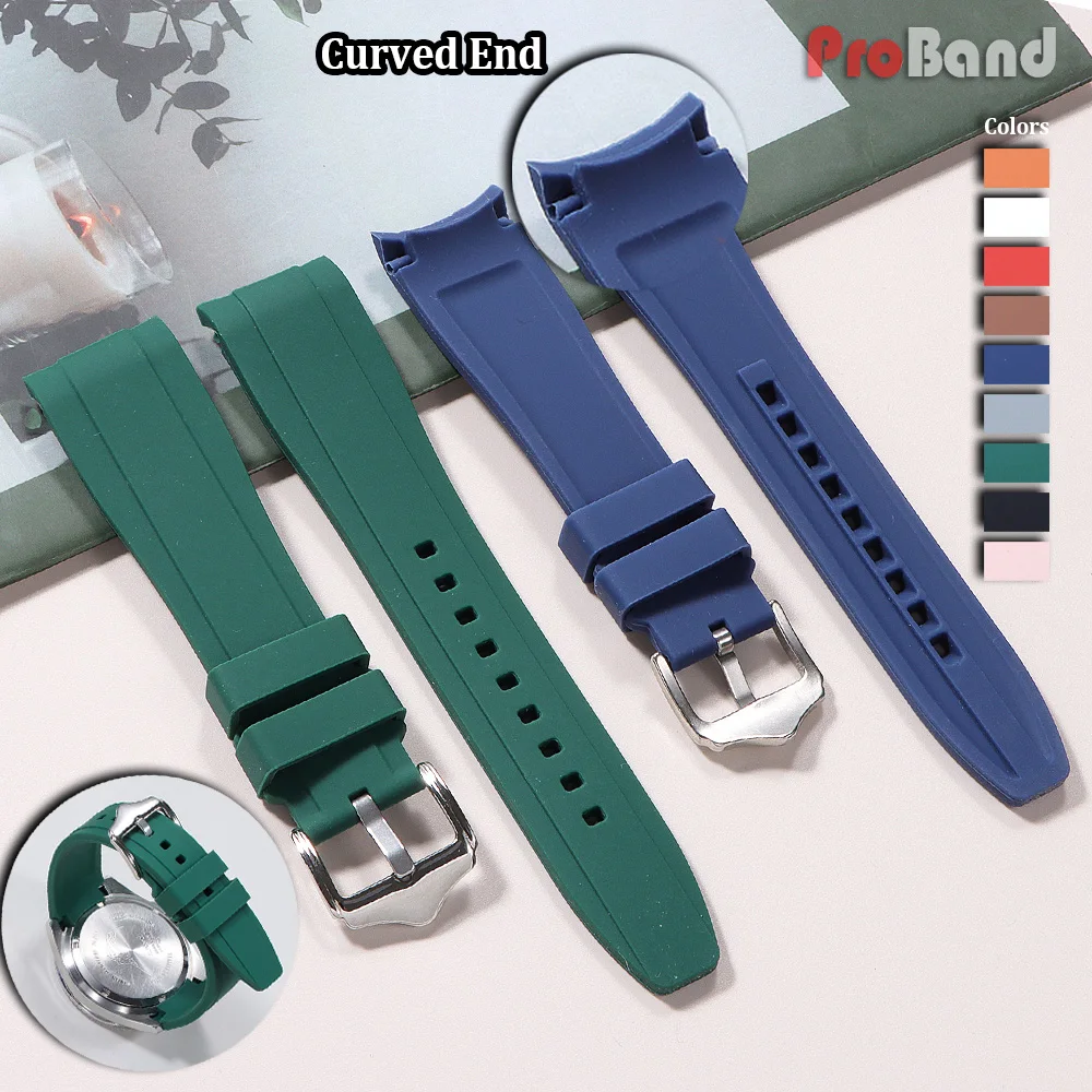 

20mm 22mm Rubber Strap for Swatch Universal Men Women Curved End Silicone Watch Band for Citizen for Rolex Sport Waterproof Belt