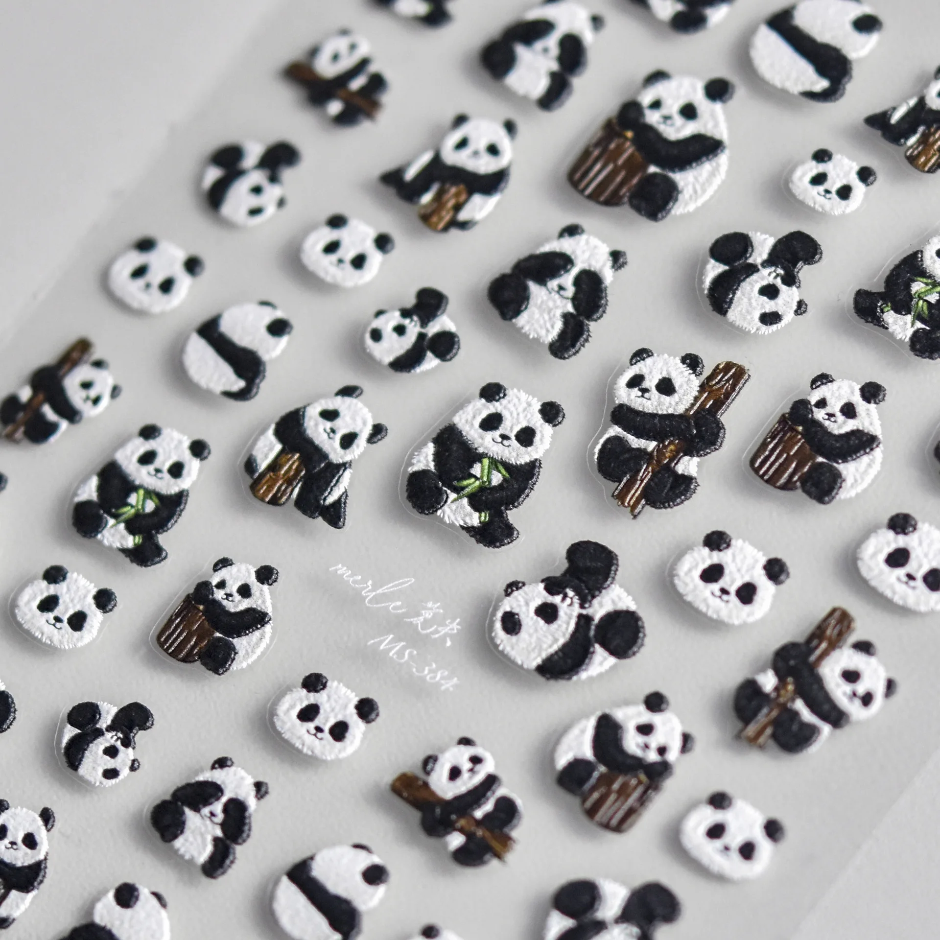 Cute Panda di alta qualità Nail Art Sticker Design decorazione decalcomanie Manicure fai da te MS-384