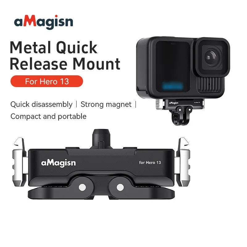 

aMagisn for GoPro13 Metal Magnetic Quick Release Dock Hero13 Dual Interface Adapter Dock