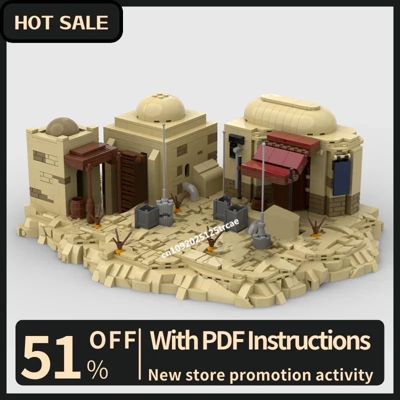 

New 1448Pcs Famous Star Battle Movie Moc Desert Campsite Model Building Custom Puzzles Diy Creative Ideas Toys Birthday Gifts