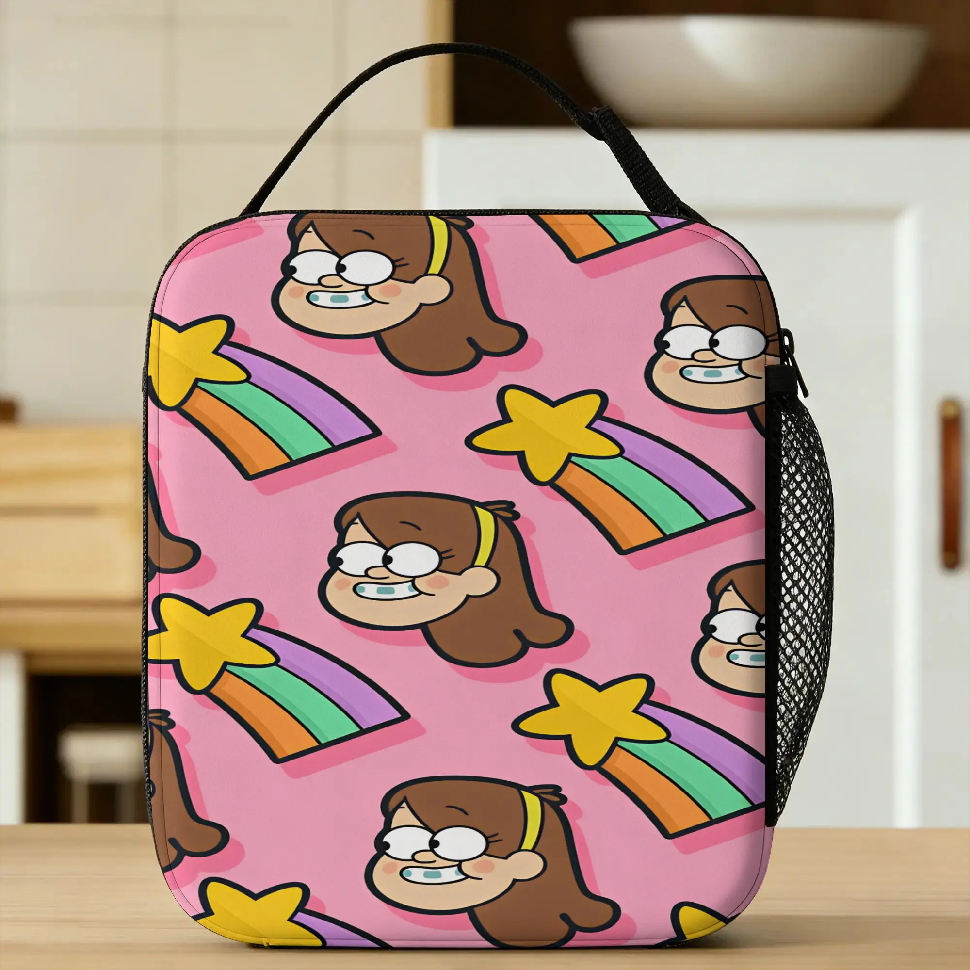 Mabel Lunch Bag G-Gravity Falls Cute Lunch Box Picnic Portable Insulated Thermal Lunch Bags For Men Oxford Print Cooler Bag
