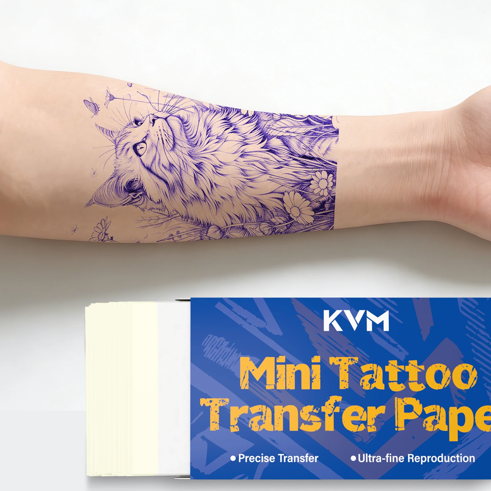 KVM Mini Tattoo Thermal Stencil Paper 50/100 Sheets 10.65x30.5cm Precise Transfer Reproduction for Tattoo Supplies Accessories