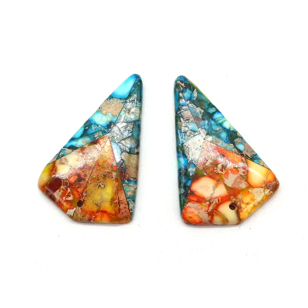 

Creative Triangle Natural Stone Pendant Multi-Color Imperial Stone Single-Hole Loose Beads Handcrafted Women's Fashion Necklace