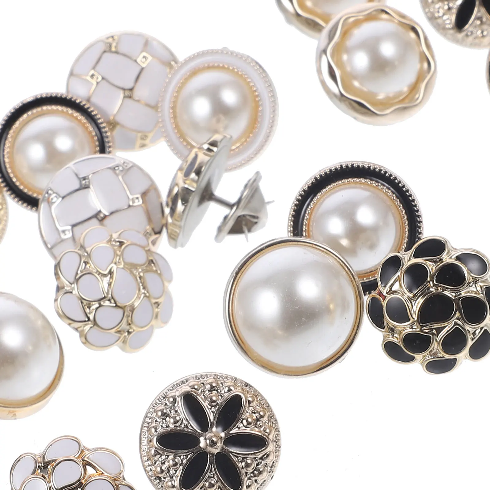 

20Pcs Seamless Clothing Buttons Stylish Decorative Brooches for Shirts Cardigans DIY Crafts Clothing Accessories