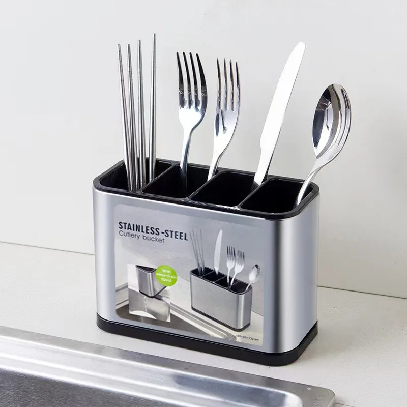 1PC Kitchen Stainless Steel Chopsticks Tableware Multifunctional Integrated Drain Storage Box New Spoon Chopsticks Cage