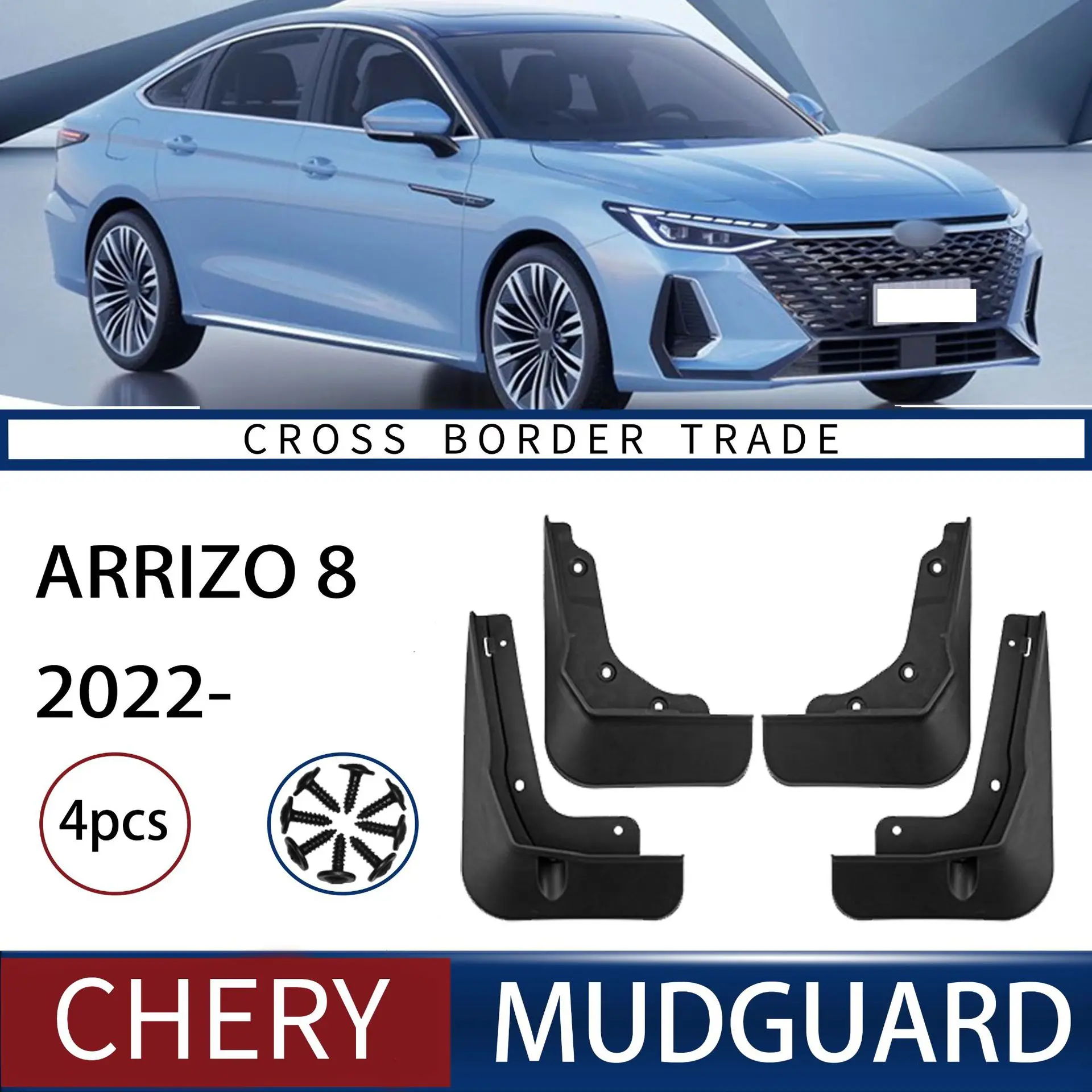 FOR Chery Arrizo 8 2022-2023 Car Molded Mud Flaps Splash Guards Mudguards Front Rear Styling Front Rear Car Accessories