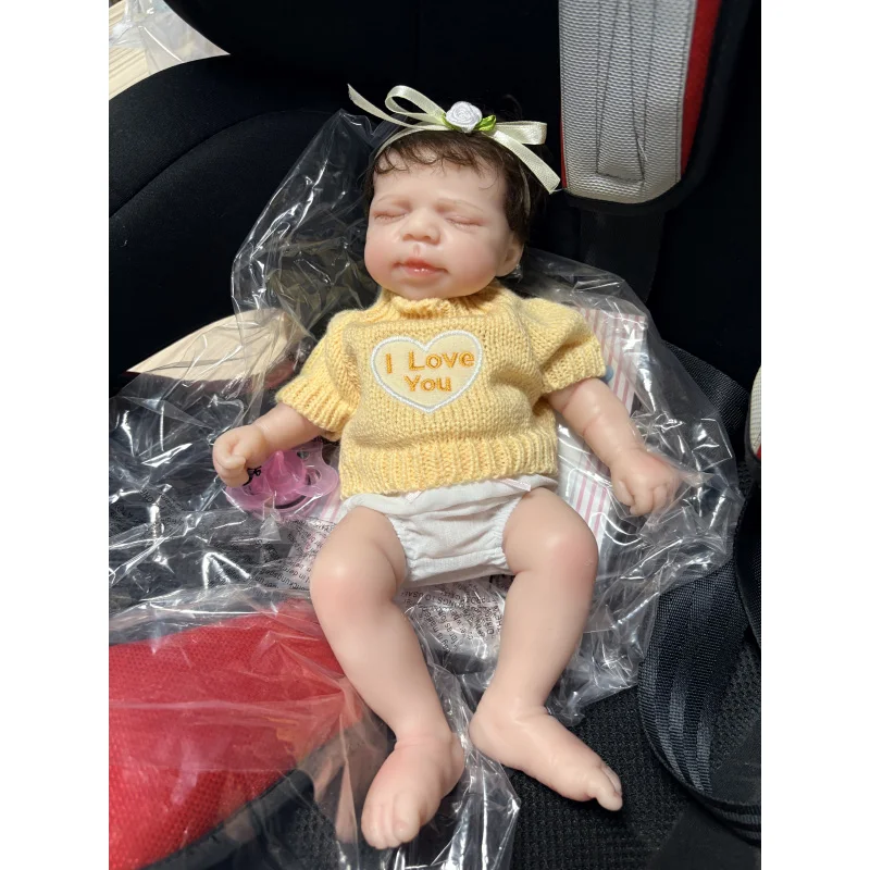 12" Reborn Pascale Solid Silicone Reborn Baby Doll Super Elastic Realistic Manual implantation Hair Handmade Art Dolls - view 3