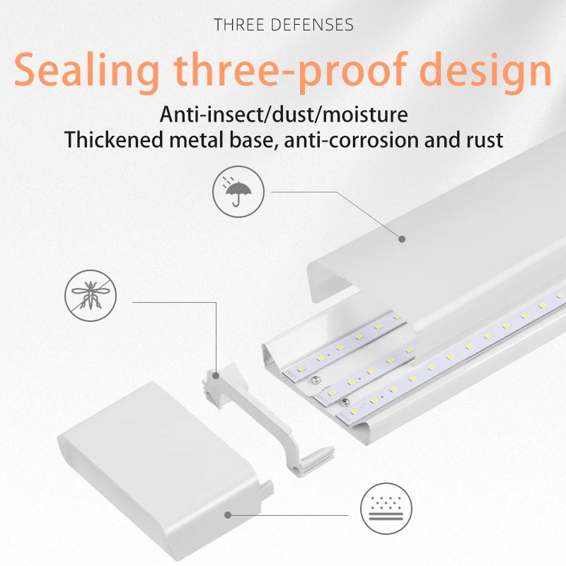 120CM Led Lights Tube Garage LED Lamp Tube 100W Super Bright Workshop 220V Garage Accessories Warehouse Kitchen Cabinet Lighting