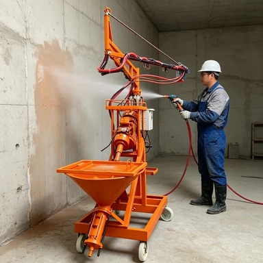 Fiberglass Concrete Spraying Equipment Small Lightweight Design Easy Movement Residential Wall GRC Mortar Spraying Machine