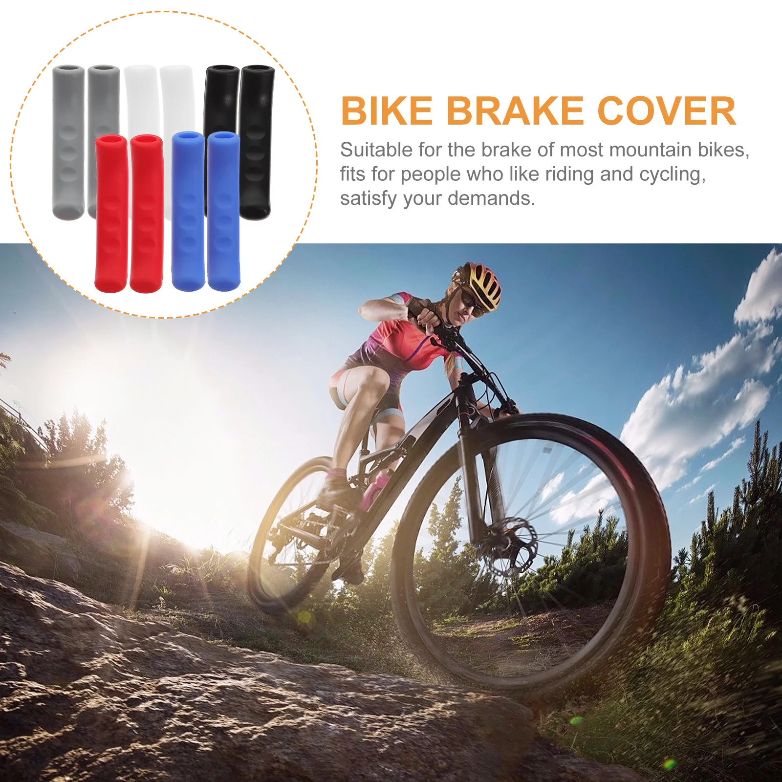 

5 Pairs Silicone Brake Handle Covers Durable Anti-Slip Bike Handlebar Protectors For Mountain Bicycle Cycling Handlebar Sleeve