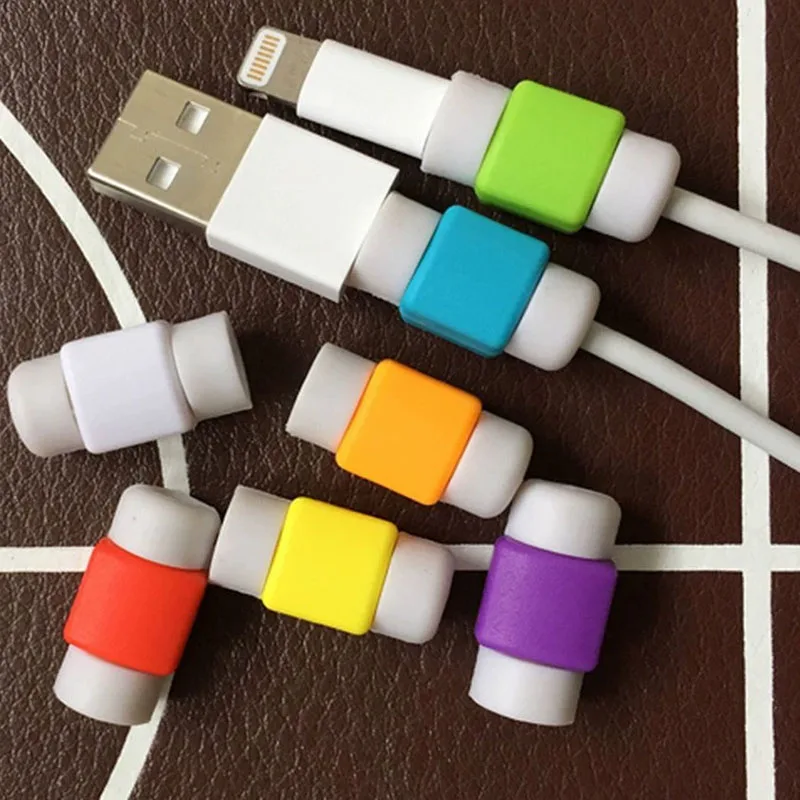 Housse de protection pour câble de données Apple, chargeur universel durable, housse de protection anti-casse mignonne (couleurs aléatoires 10/pièces)