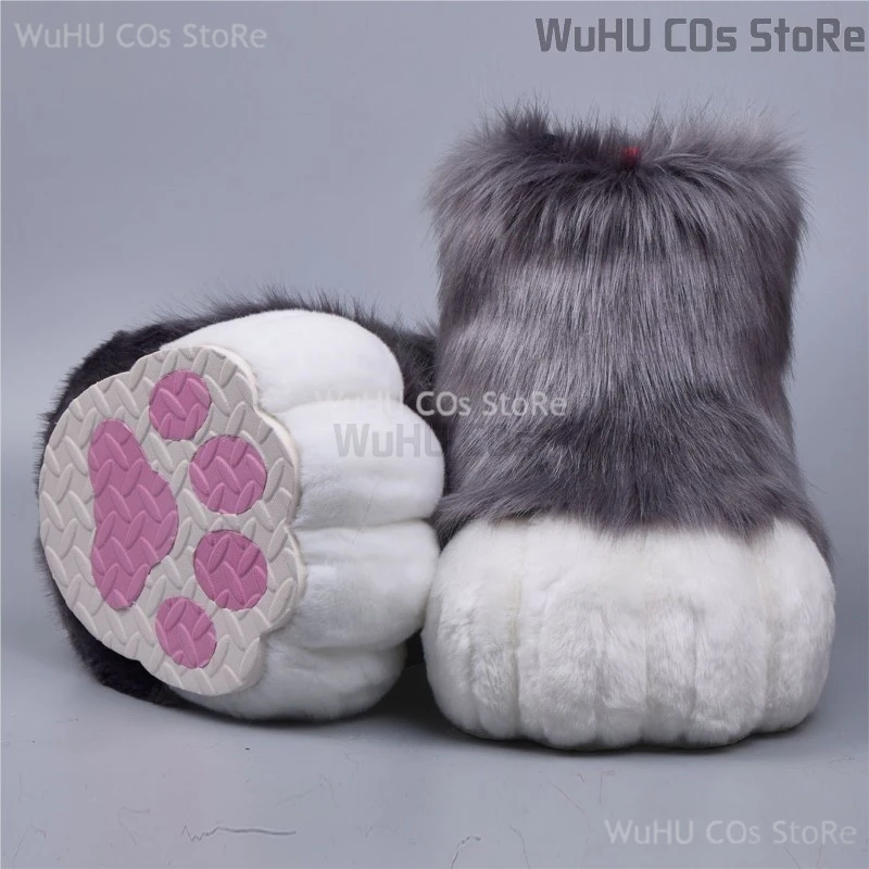 Fursuit Cosplay Paws Shoes Accessories Furry Cosplay Bunny Cat Boots Cute Fluffy Animal Manga Party Cos Wearable Unisex Costume image 6