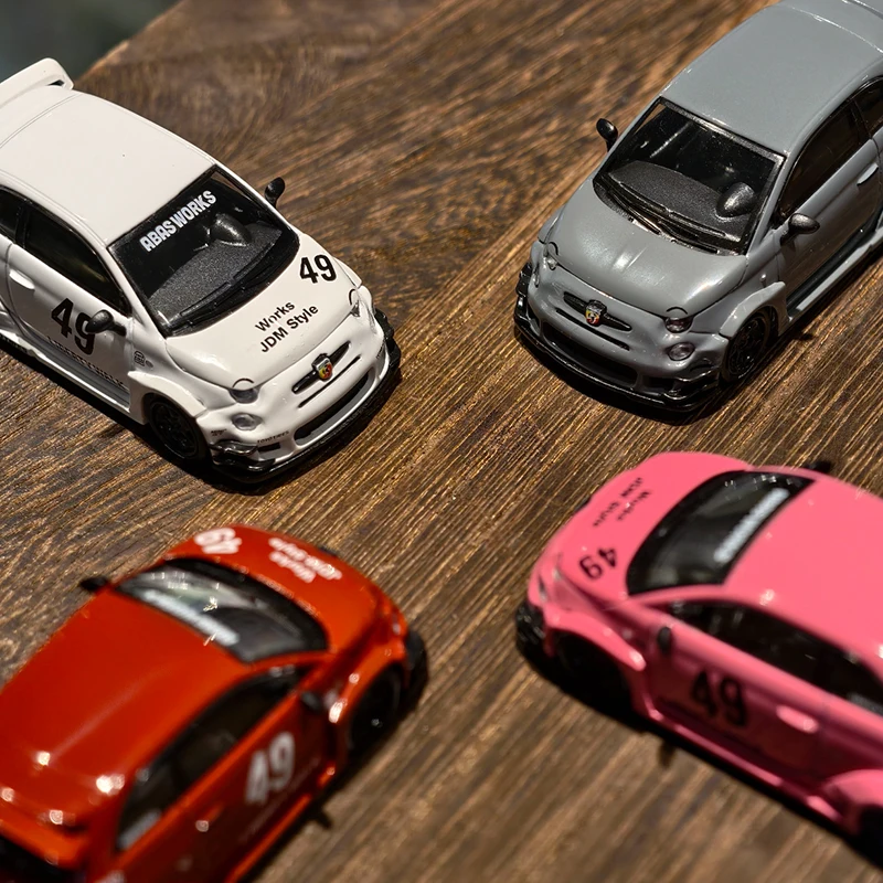 

MINIGT LBWK Abarth 595 1:64 LB-WORKS Abas Works Grey 995 Литая под давлением модель автомобиля Коллекция игрушек