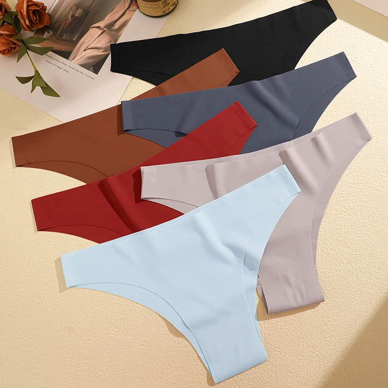 FINETOO 6 pz/set seta di ghiaccio intimo senza cuciture pantaloni brasiliani a vita bassa traspirante alta elasticità Lingerie intimo mutandine