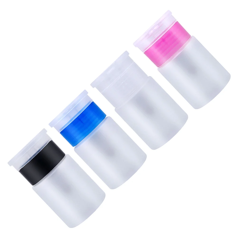 

4 Pcs Lotion Pump Dispenser Nail Gel Polish Clear Fingernail Portable Refillable Bottle Empty Travel