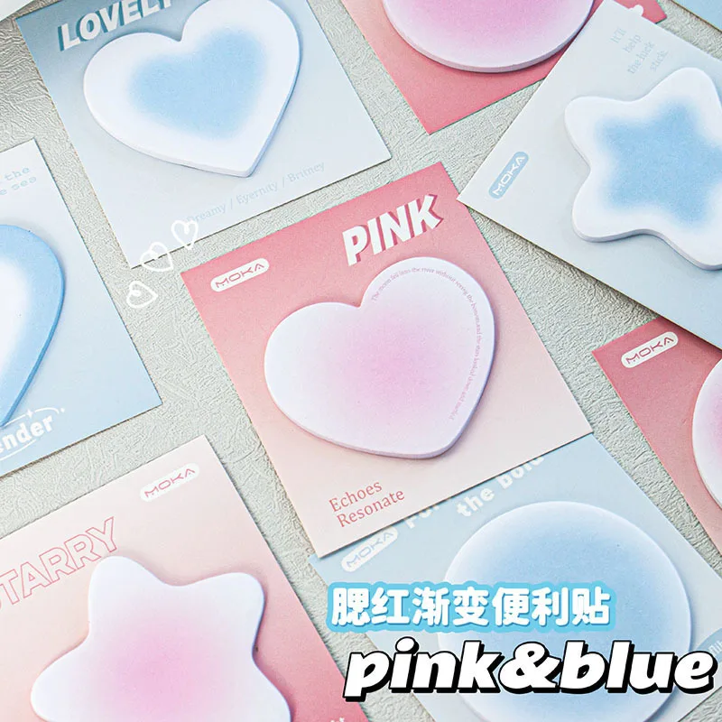 Memo Pad Love Special Shaped Gradient Sticky Note Pad Style High Value Styling Paper Handbook Sticker Office School Supplies