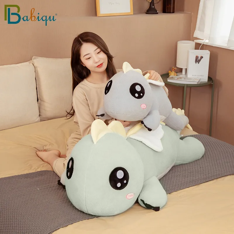 New Huggable Huge Long Cute Dinosaur Plush Toy Soft Cartoon Animal Angel Dragon Stuffed Doll Boyfriend Pillow Kids Birthday Gift