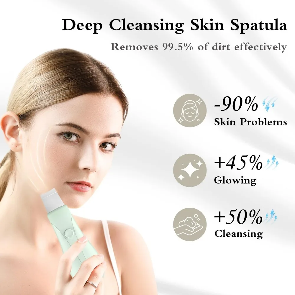 Espátula elétrica para purificador de pele, espátula para pele, limpador de poros, removedor de cravo, ferramentas para limpeza profunda facial, ferramenta de cuidados com a pele
