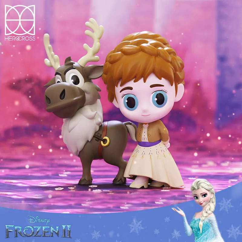 New Genuine HEROCROSS Disney Frozen 2 Blind Box Doll Handmade Model Elsa Anna Princess Doll Toy Gift