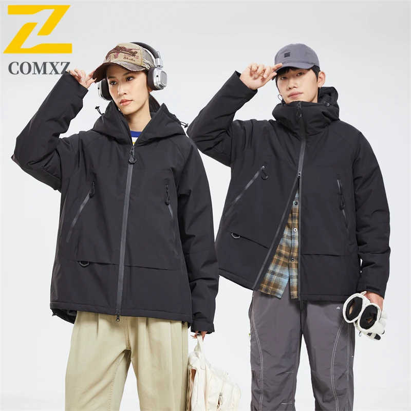 

Men Outdoor Hiking Jacket Mountain Style Winter Parka Thickened Waterproof Windproof Thermal Trekking Shell Snow Sport Wear Coat