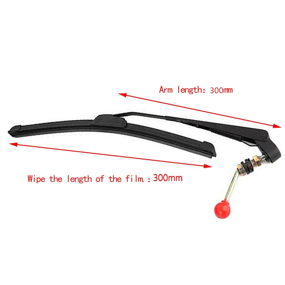 300/250mm Hand Operated Front Windshield Wiper Manual Wiper Universal Wiper Kit for Agricultural Vehicles ATVs UTV Car Wipe Kit