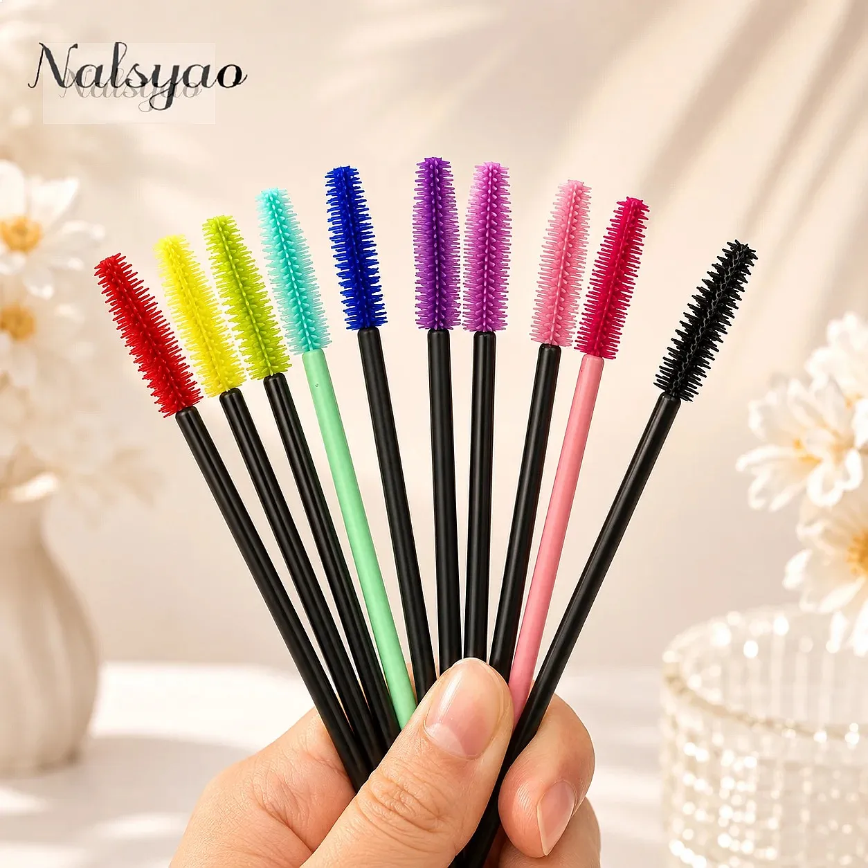 50Pcs Disposable Silicone Mascara Stick Applicator Eyelashes Brushes Eye Lash Makeup Brush Eyelash Extension Tools - view 5