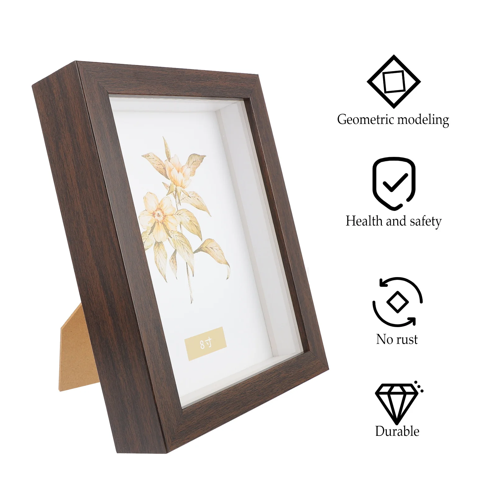 

Shadow Box Frame Display Case 8inch Keepsake Memory Photo Dried Flower Holder Rustic Ornament Decoration