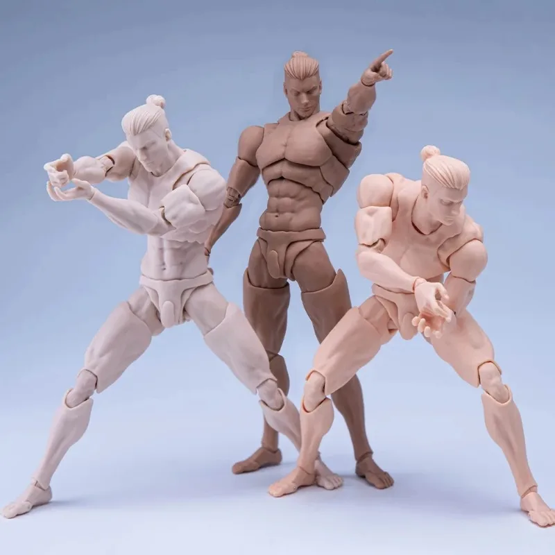 In Stock Romankey X COWL 1/12 Scale Male Muscle Articulated Doll Super Flexible Joint Body 16cm White Yello Black Action Figure