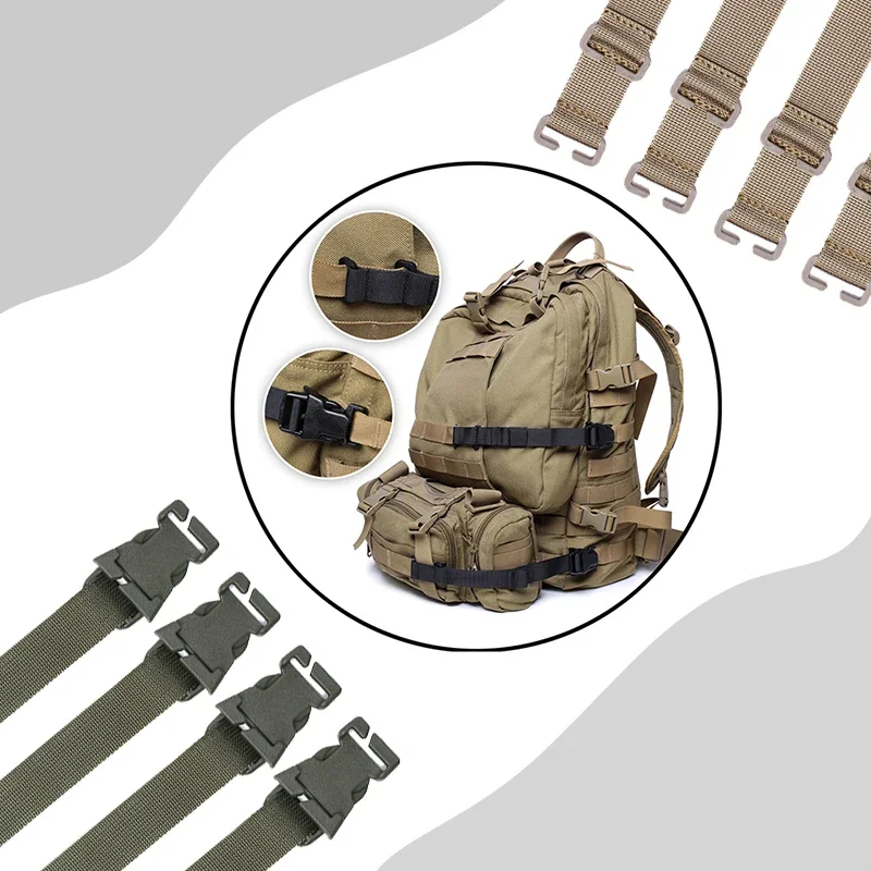 4pcs Molle System Webbing Straps Tactical Backpack Vest Adapter Belts Outdoor Sports Climbing Hiking Hunting Bags Chest Straps