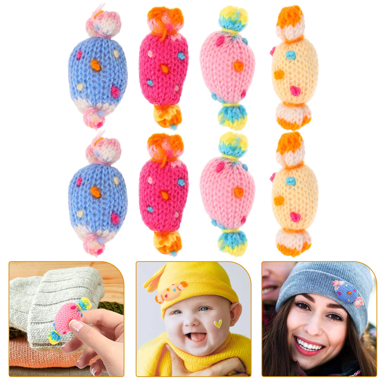 

8 Pcs Scarves Candy Ornament Colorful Ornaments for Crafts Clothing Wire Decorations
