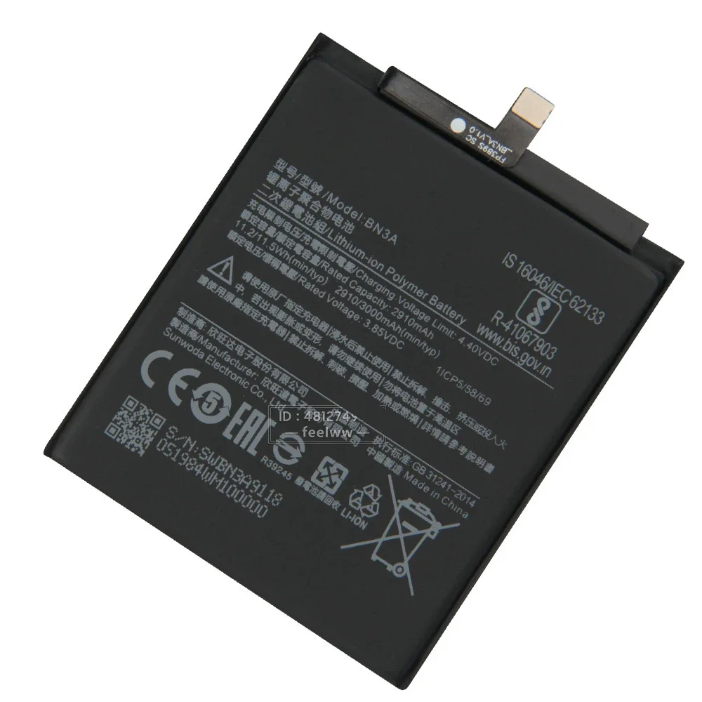 بطارية هاتف بديلة BN3A لهاتف Xiaomi Redmi Go BN3A بطارية قابلة للشحن مع أدوات مجانية 3000 مللي أمبير في الساعة #2