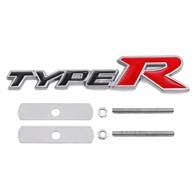 3D Metal Type R Logo griglia anteriore Badge posteriore tronco emblema decalcomanie per Honda Civic TYPER CRV HRV Accord Fit accessori per auto