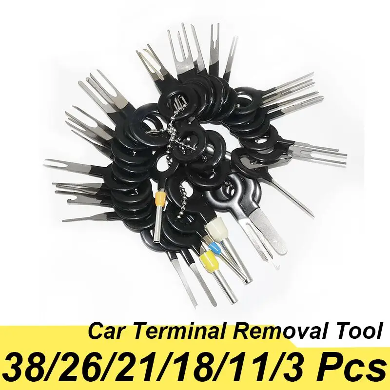 Automotive Plug Terminal Remove Tool Set Key Pin Car Electrical Wire Crimp Connector Extractor 3pcs 11pcs 18pcs 38pcs