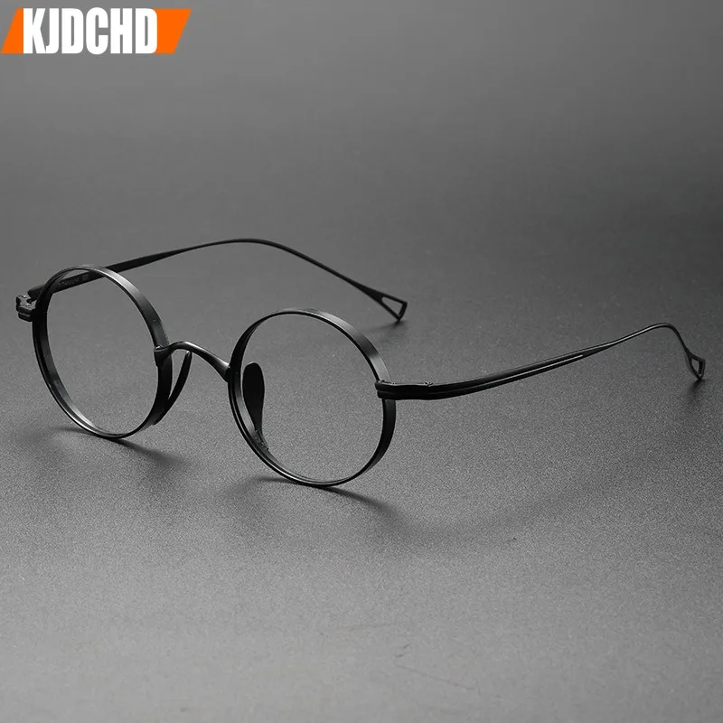 

KJDCHD винтажные очки для чтения из чистого титана, мужские круглые фотохромные очки с защитой от синего света, женские очки для дальнозоркости