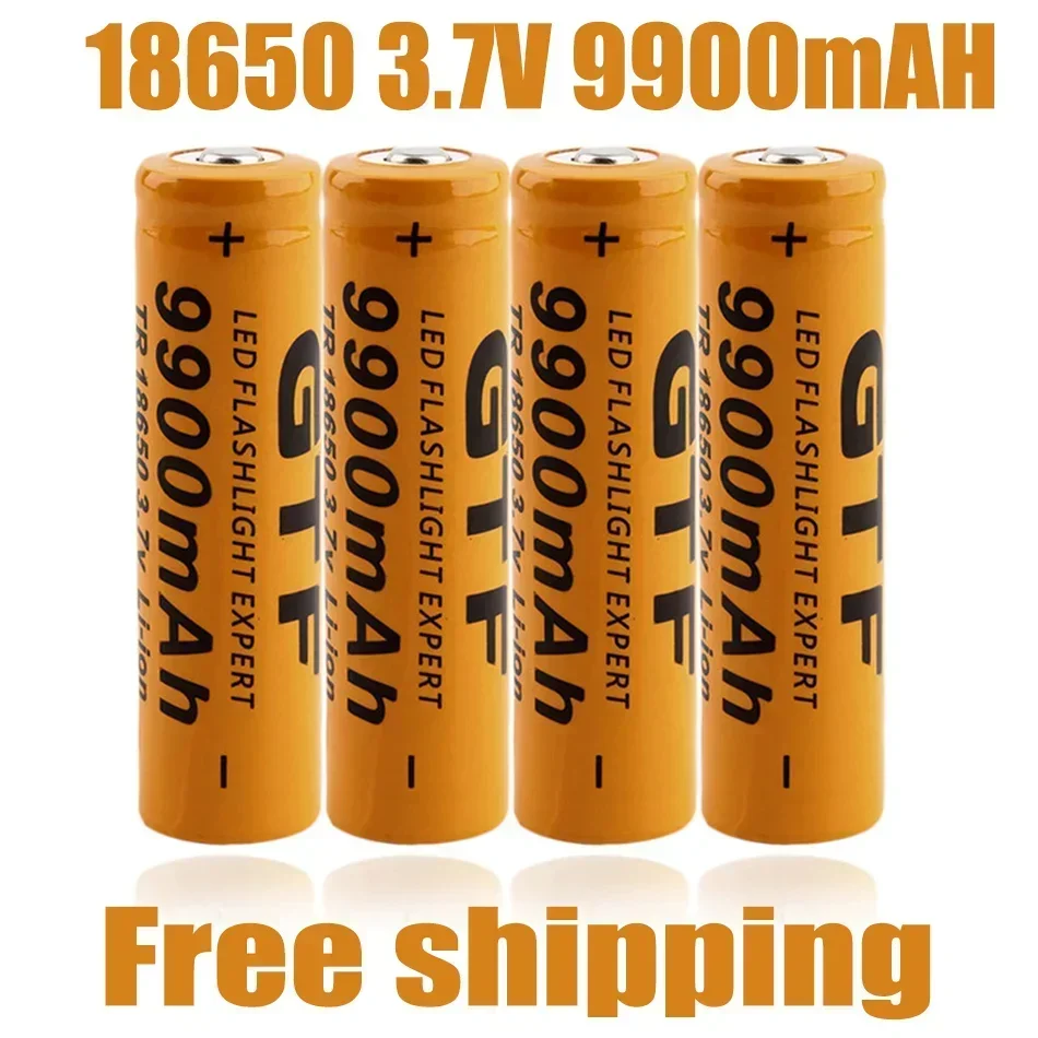 

18650 Battery High Quality 9900mAh 3.7V 18650 Li-ion Batteries Rechargeable Battery for Flashlight Torch + Free Shipping 18650