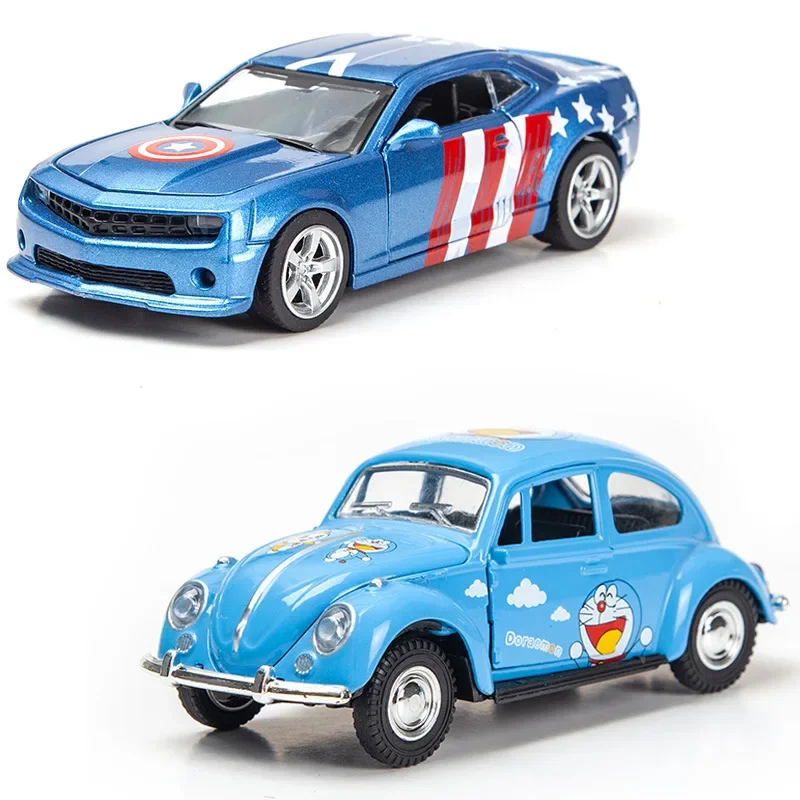 1/32 Graffiti Volkswagen Beetle Car Sports Alloy Diecast Vehicle Cartoon Anime Pull Back Off-road Doors Open Kids Toys Boys Gift