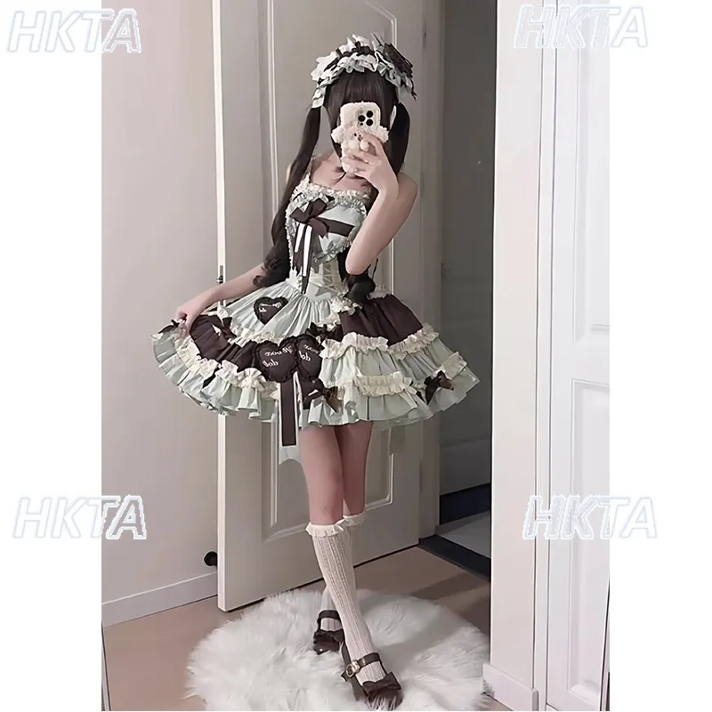 Robe courte Lolita pour filles, Jsk, gilet à manches longues, nœud en dentelle, Cosplay d'anniversaire, robes de princesse Slim, robe de bal pour femmes