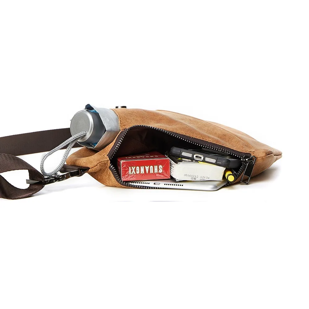 حقيبة كتف رجالية كلاسيكية ذات سعة كبيرة من الجلد الفاخر متعددة الاستخدامات وبسيطة ومتعددة الوظائف وقابلة للتعديل