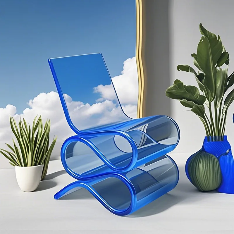 Living room small apartment sofa acrylic transparent creative sofa chair designer ins art back chair high-end
