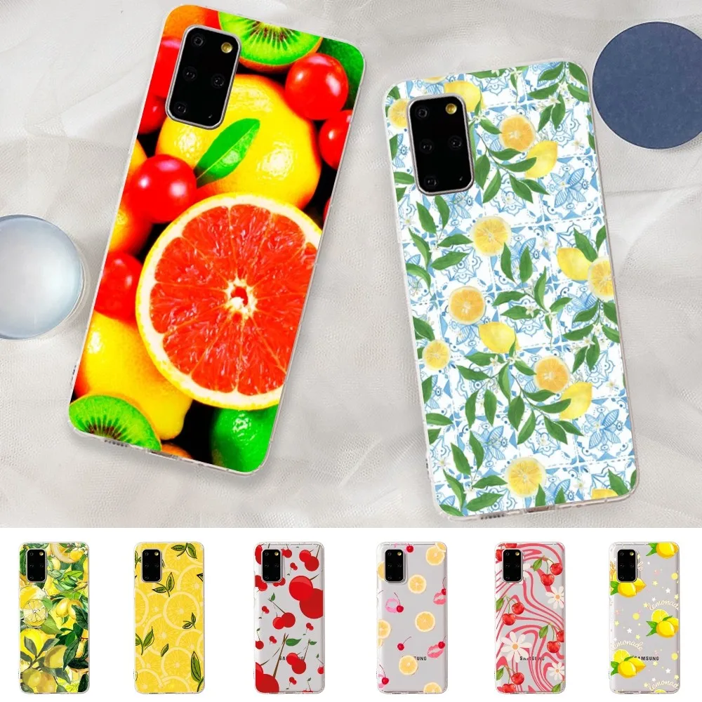 Fruit Lemon Cherry Phone Case for Samsung A12 21 30 31 51 52 70 71 for Redmi8 9 10 for Honor10 70 50 Clear Case