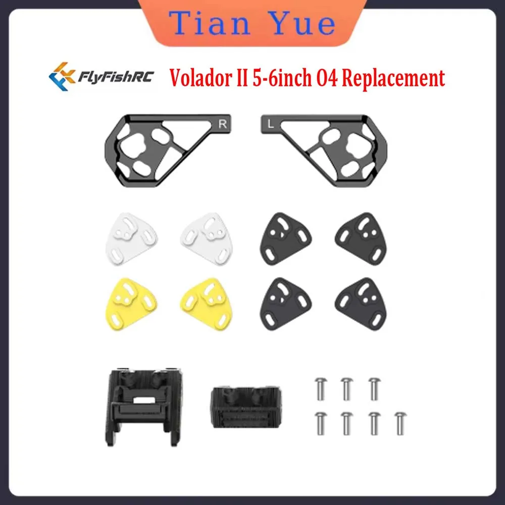 

FlyFishRC Volador II 5-6inch O4 Replacement Upgrade Part Kits Compatible with O4 Air Unit Pro for RC FPV Freestyle Racing Drone