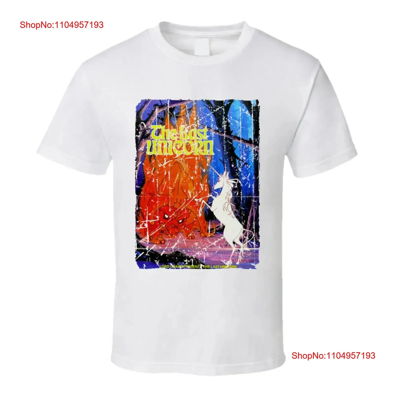 The Last Unicorn Movie Poster Retro Aged Look T Shirt vintage Washed Unisex designer clothes Soft Stylish Stretched streetwear