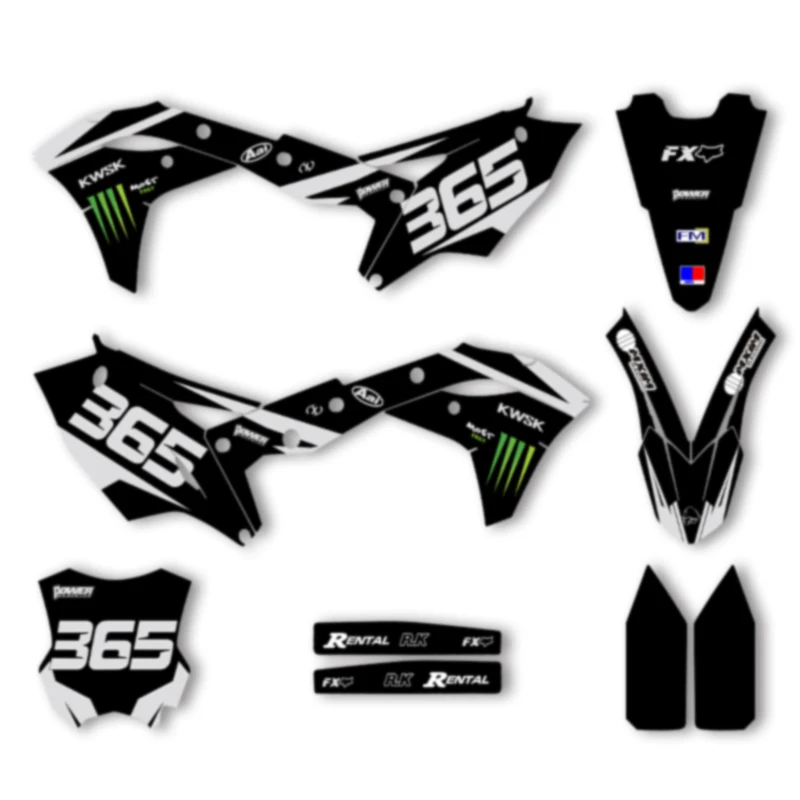 

DSMTECH Custom Team Motorcycle Graphics Decals Stickers Kit For KAWASAKI KXF250 KX250F KXF 250 2017 2018 2019 2020 006