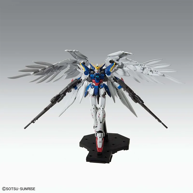 Original genuíno bandai anime asa gundam zero ew ver. ka mg 1/100 montagem modelo brinquedos figura de ação presentes ornamentos colecionáveis