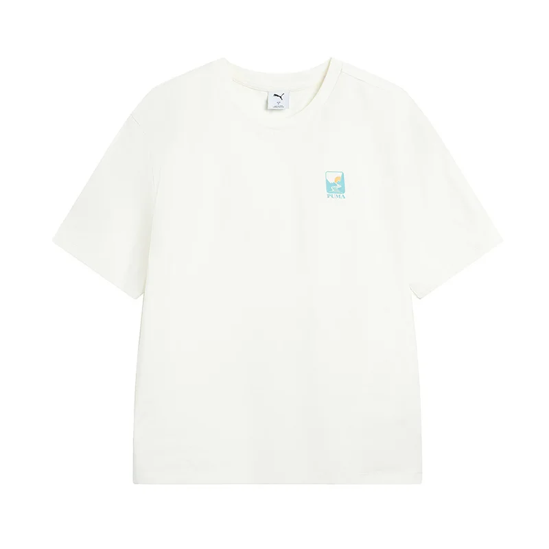 

Puma Белоснежная спортивная повседневная футболка с короткими рукавами для мужчин и женщин 63387287