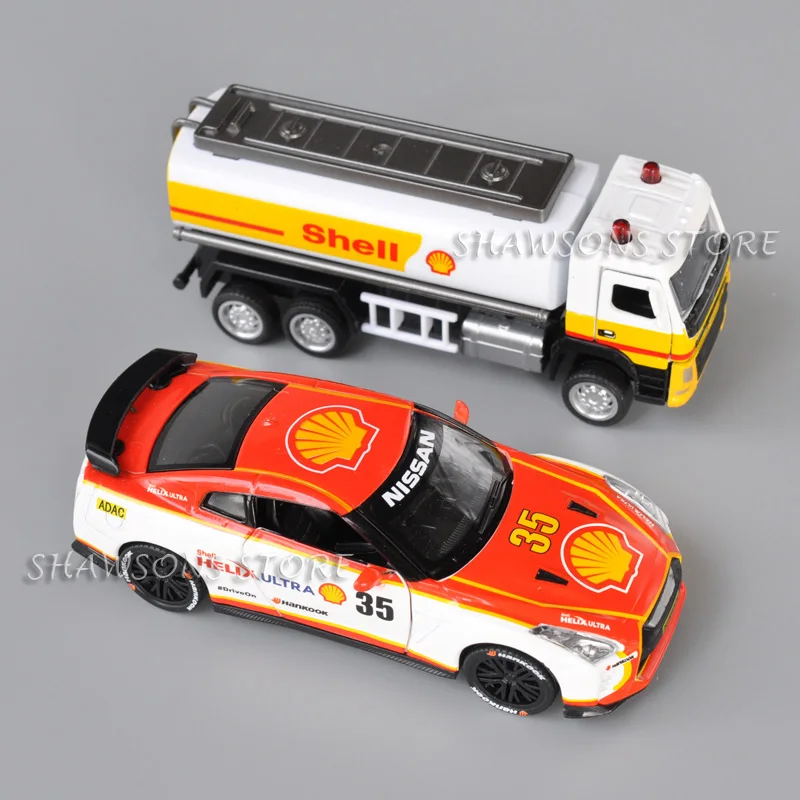 1:50 Oil Gas Station With car and tanker Model Toys Miniature Replica Assembly Playset