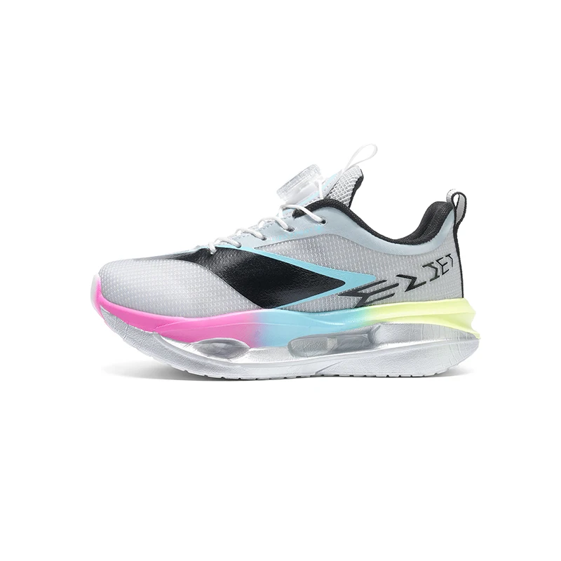 A pair of breathable children's summer and spring sports basketball shoes with a rotating lacing design. JT-2602S