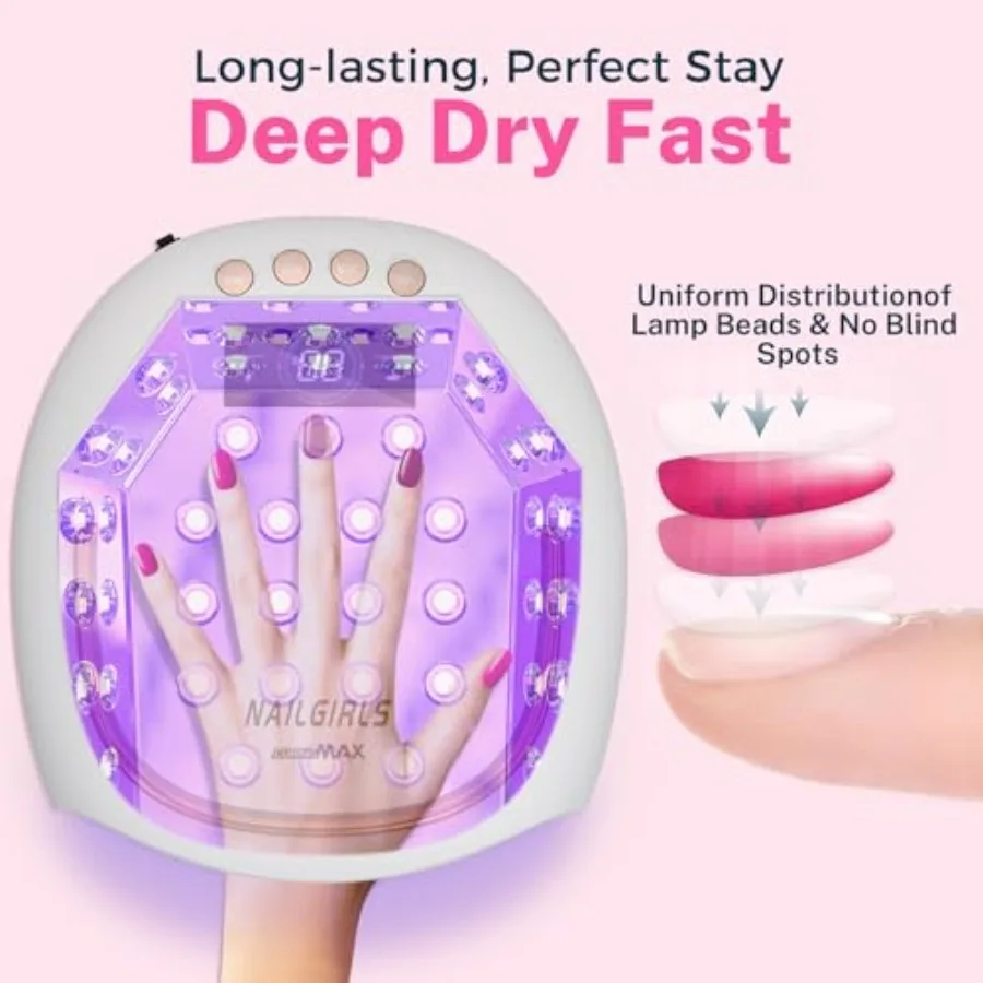 80W UV LED Nail Lamp, Auto-Sensor LCD Display, UV Light for Gel Nails with 4 Timers Flash Cure for Gel Polish, Professional Nai view 4