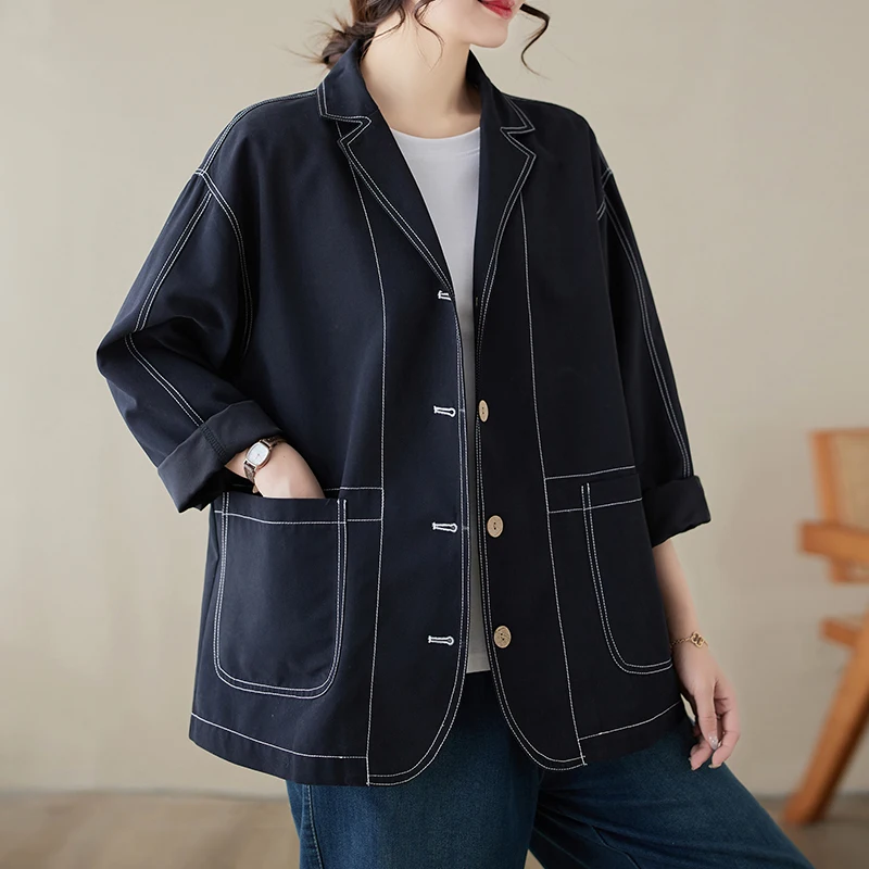 Abito lungo casual in cotone e lino Jaet da donna in puro colore sciolto dimagrante per il tempo libero piccolo top western