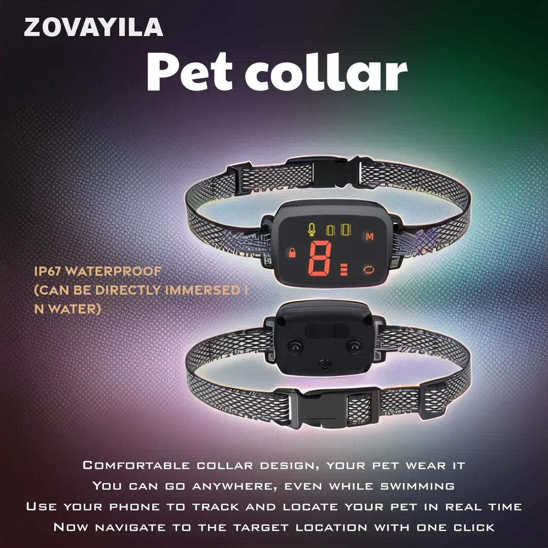 Imagem -02 - Smart Vibration Training Collar para Animais de Estimação Dog Trainer Display Digital à Prova d Água Touch Charging Tela Colorida